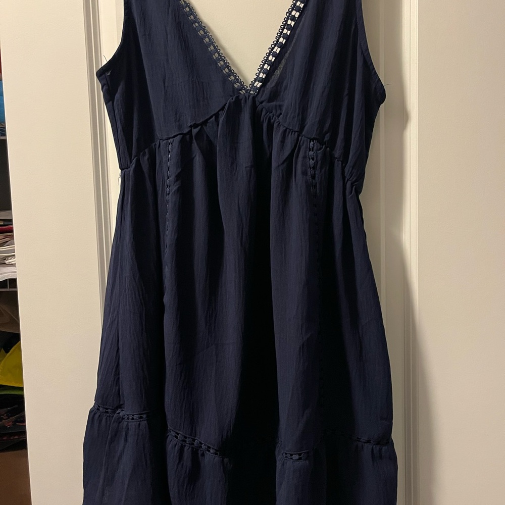 Navy Blue Sleeveless cover-up Dress